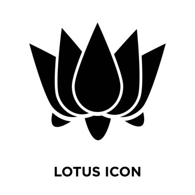 Beyaz arka plan, logo şeffaf arka plan, Lotus işareti kavramı üzerinde izole lotus simge vektör siyah sembol dolu