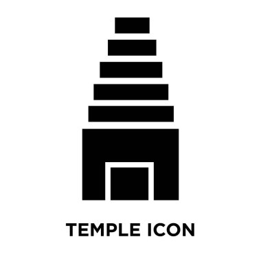 Temple icon vector isolated on white background, logo concept of Temple sign on transparent background, filled black symbol clipart