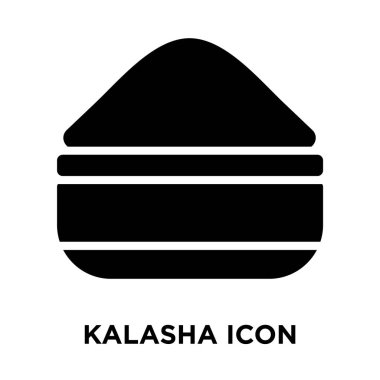 Beyaz arka plan, logo şeffaf arka plan, Kalasha işareti kavramı üzerinde izole Kalasha simge vektör siyah sembol dolu
