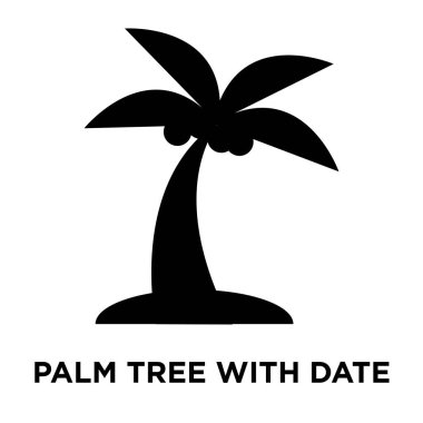 Palmiye ağacı beyaz arka plan, logo şeffaf arka plan üzerinde tarihi işareti olan palmiye ağacı kavramı üzerinde izole tarihi simge vektör ile siyah sembol dolu