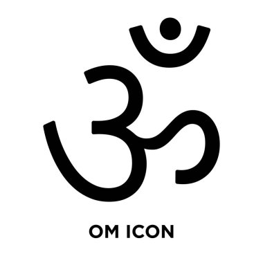 Beyaz arka plan, logo şeffaf arka plan, Om işareti kavramı üzerinde izole Om simge vektör siyah sembol dolu