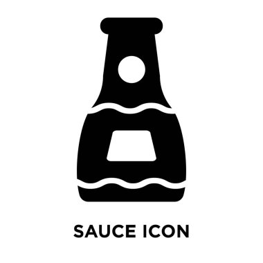Beyaz arka plan, logo şeffaf arka plan, sos işareti kavramı üzerinde izole sos simge vektör siyah sembol dolu