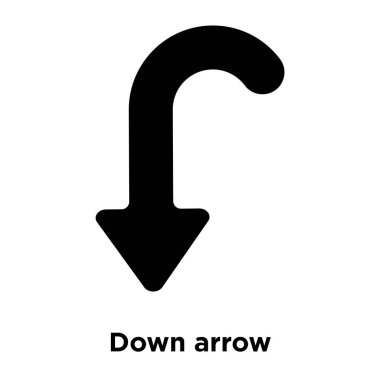 Beyaz arka plan üzerinde izole ok simge vektör aşağı ok işaretini şeffaf arka plan, logo kavramı dolu siyah sembolü