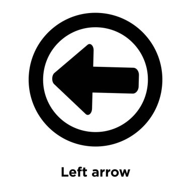 Sol ok simge vektör, beyaz arka plan üzerinde izole sol ok kavramı logo şeffaf arka plan, dolgulu siyah sembolü imzalamak