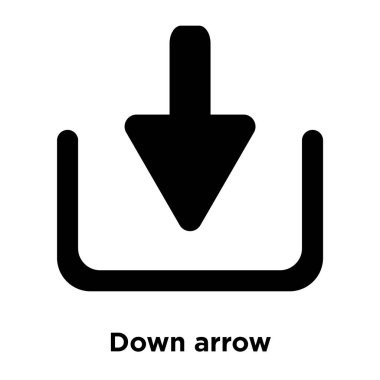 Beyaz arka plan üzerinde izole ok simge vektör aşağı ok işaretini şeffaf arka plan, logo kavramı dolu siyah sembolü