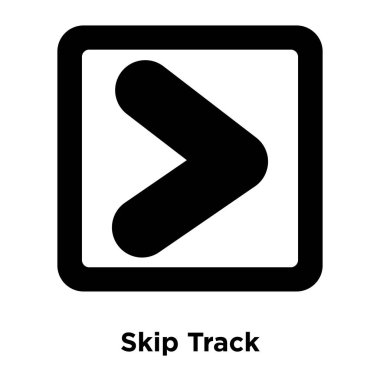 Beyaz arka plan, logo şeffaf arka plan, Skip Track işareti kavramı üzerinde izole Skip Track simge vektör siyah sembol dolu
