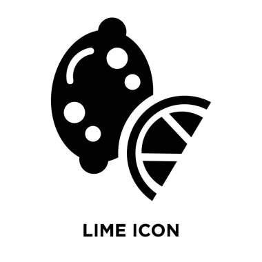 Beyaz arka plan, logo şeffaf arka plan, kireç işareti kavramı üzerinde izole limon simge vektör siyah sembol dolu