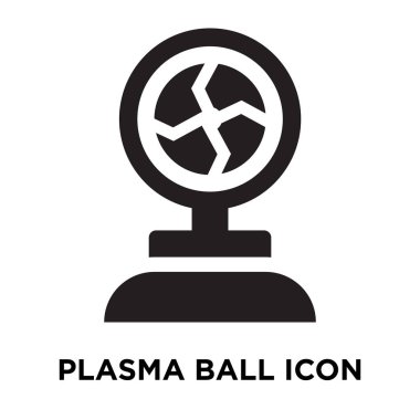 Plasma ball icon vector isolated on white background, logo concept of Plasma ball sign on transparent background, filled black symbol clipart