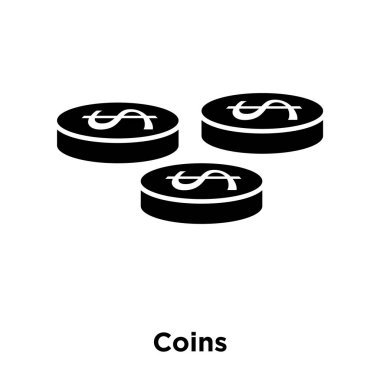 Beyaz arka plan, logo şeffaf arka plan, paralar işareti kavramı üzerinde izole sikke simge vektör siyah sembol dolu