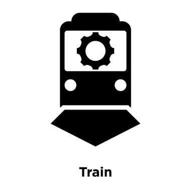 Beyaz arka plan, logo şeffaf arka plan, tren işareti kavramı üzerinde izole tren simge vektör siyah sembol dolu