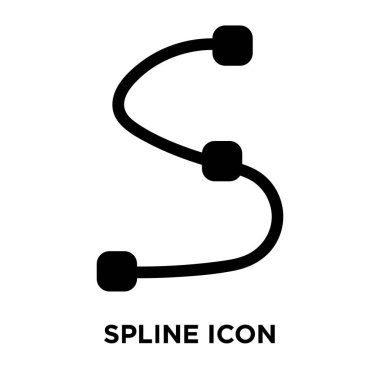 Beyaz arka plan, logo şeffaf arka plan, Spline işareti kavramı üzerinde izole eğri simge vektör siyah sembol dolu