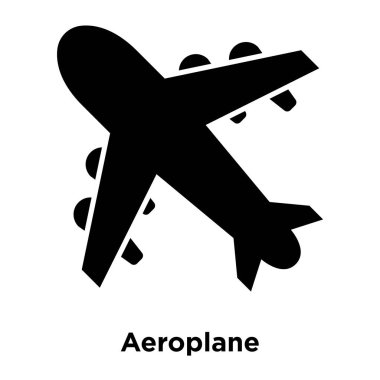 Beyaz arka plan, logo şeffaf arka plan, uçak işareti kavramı üzerinde izole uçak simge vektör siyah sembol dolu