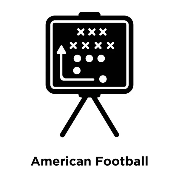 美国足球策略图标矢量在白色背景下被隔离 美国足球战略标志概念在透明背景上签名 实心黑色符号 — 图库矢量图片