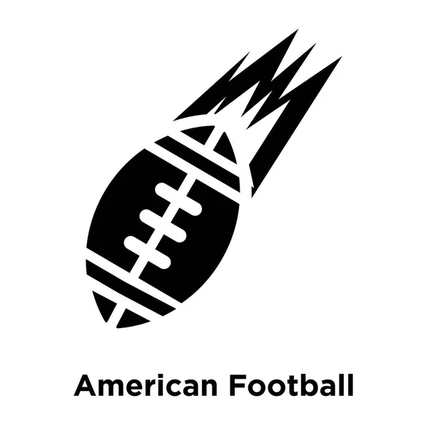 アメリカン フットボール アイコン ベクトルは 白い背景で隔離 透明な背景 塗りつぶし黒シンボル サインオン アメリカン フットボールのロゴのコンセプト — ストックベクタ