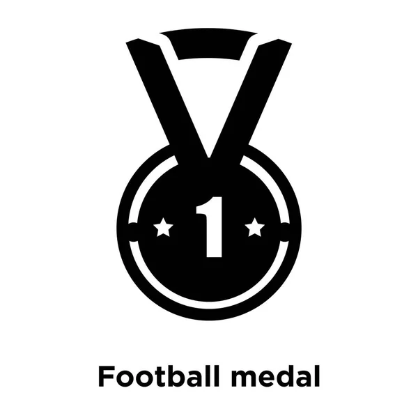 足球奖牌图标向量被隔绝在白色背景 标志概念橄榄球奖牌标志在透明背景 被填装的黑色标志 — 图库矢量图片