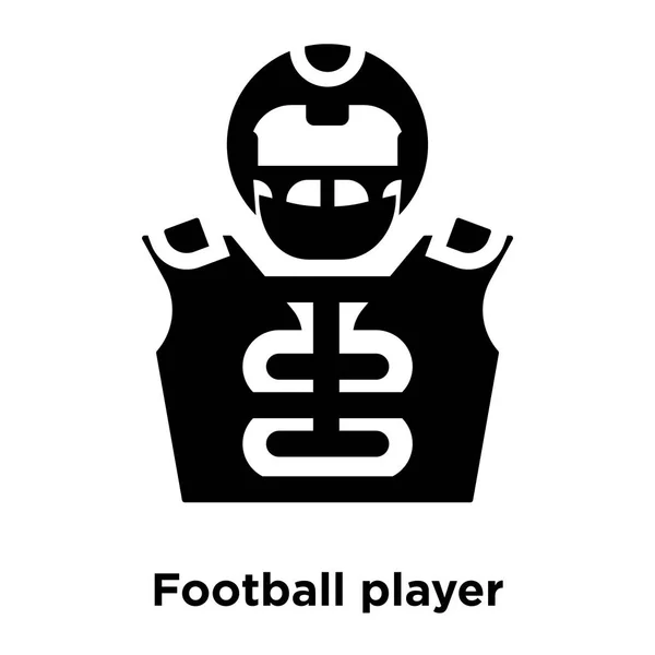 足球运动员图标矢量在白色背景下被隔离 足球运动员标志概念在透明背景上签名 填充黑色符号 — 图库矢量图片