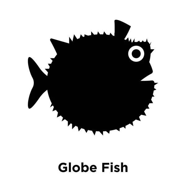 Globe Fish Icon Vector Isolated White Background Logo Concept Globe — Stock Vector