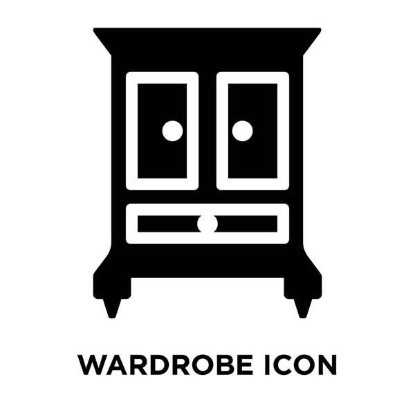 Шкаф иконка вектор изолирован на белом фоне, логотип концепции Шкаф знак на прозрачном фоне, заполненный черный символ
