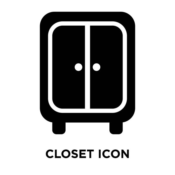 Вектор значка шкафа изолирован на белом фоне, концепция логотипа знака Шкаф на прозрачном фоне, заполненный черный символ
