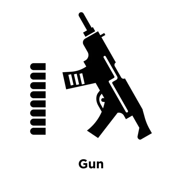 白い背景に 透明な背景に郡印のロゴのコンセプトに分離された銃のアイコン ベクトルいっぱい黒い記号 — ストックベクタ