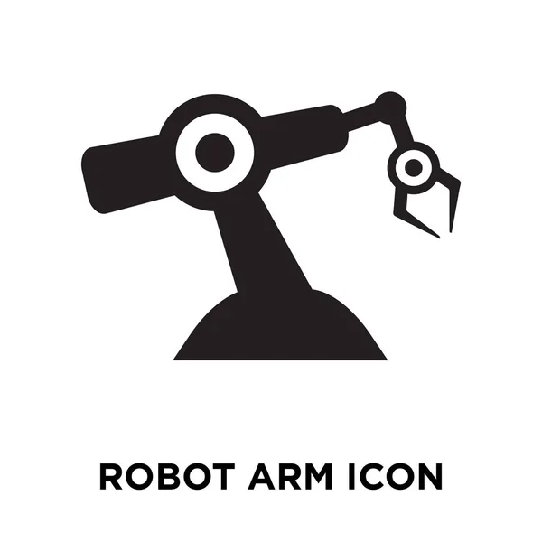 Robot Arm Ikonu Vektorové Izolovaných Bílém Pozadí Logo Koncepci Robot — Stockový vektor