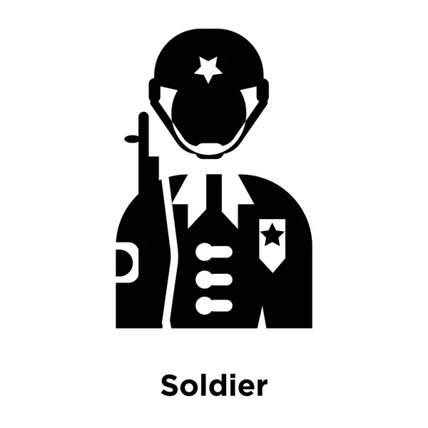 Soldado Icono Vector Aislado Sobre Fondo Blanco Concepto Logotipo Soldado — Archivo Imágenes Vectoriales