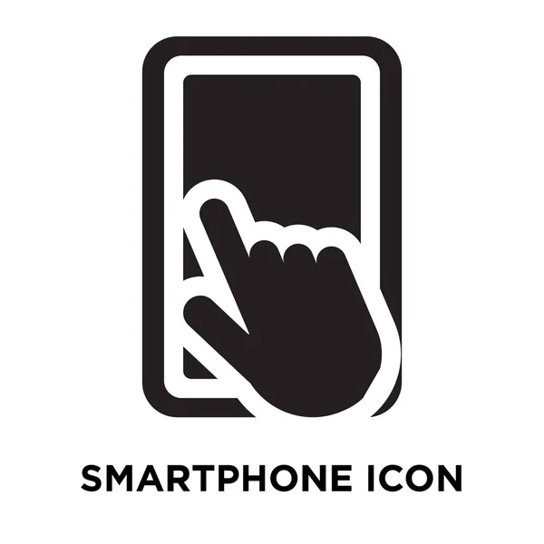 智能手机图标矢量在白色背景下隔离 智能手机标志概念在透明背景下 填充黑色符号 — 图库矢量图片