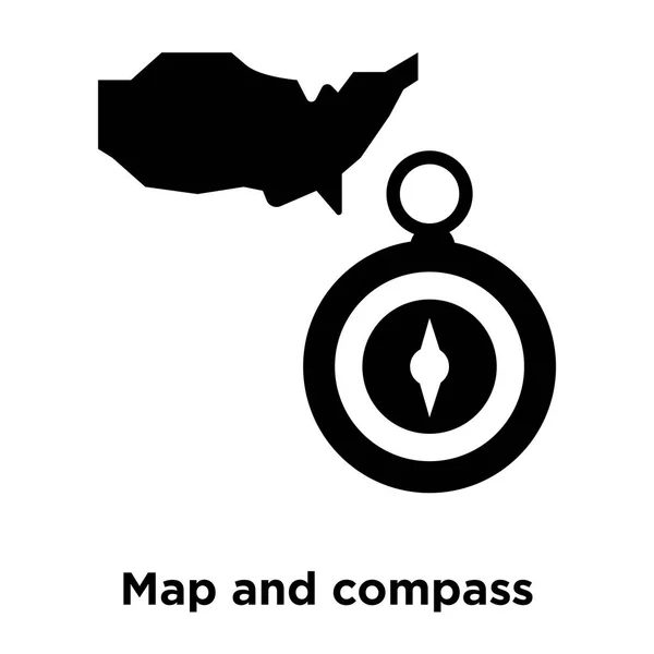 Map Compass Icon Vector Isolated White Background Logo Concept Map — Stock Vector