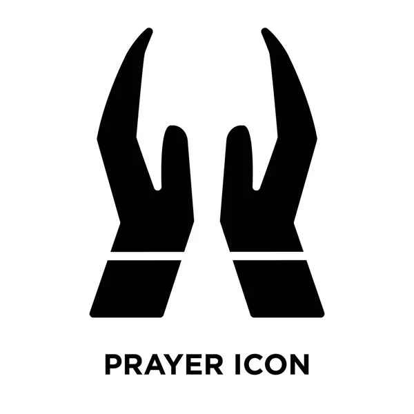 白い背景に 透明な背景に祈りサインのロゴのコンセプトに分離された祈りのアイコン ベクトルいっぱい黒い記号 — ストックベクタ
