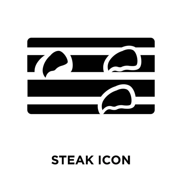 Steak Icon Vector Isolated White Background Logo Concept Steak Sign — Stock Vector