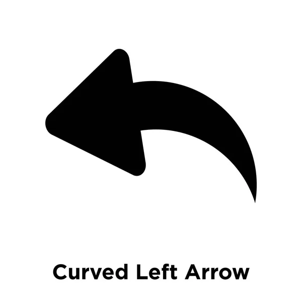 Curved Left Arrow Icon Vector Isolated White Background Logo Concept — Stock Vector