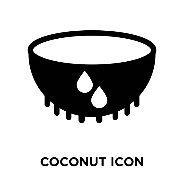 Wektor Ikona Kokos Białym Tle Białym Tle Koncepcja Logo Znaku — Wektor stockowy