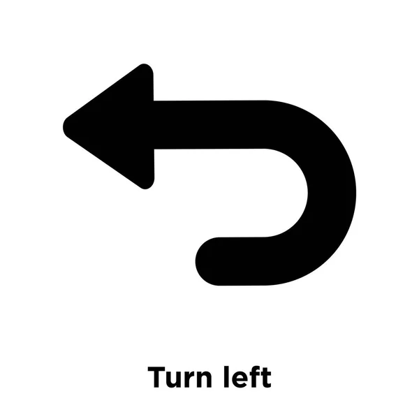 在白色背景上向左拐的图标向量 在透明背景上向左标志的标志概念 填充黑色符号 — 图库矢量图片