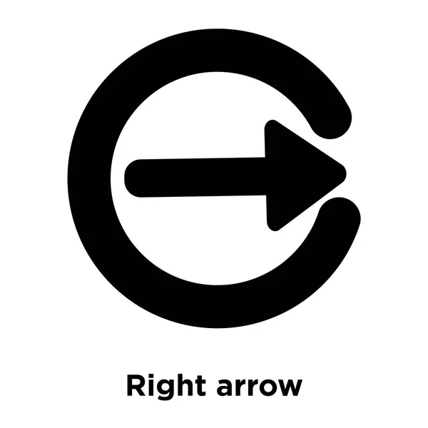 右箭头图标矢量隔离在白色背景上 标志概念的右箭头标志在透明背景 实心黑色符号 — 图库矢量图片