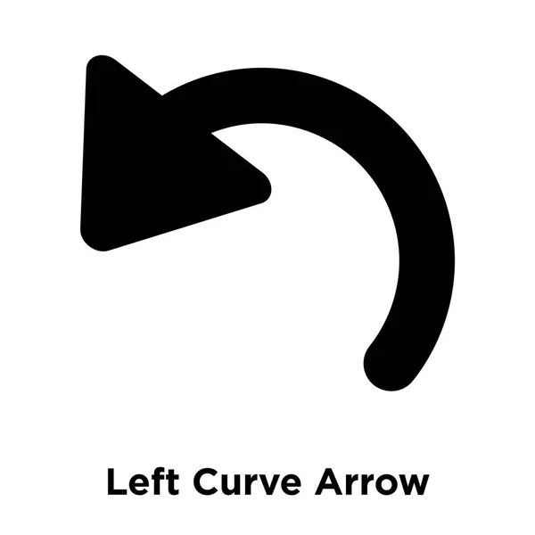左曲线箭头图标矢量隔离在白色背景上 标志概念左曲线箭头符号在透明背景下 填充黑色符号 — 图库矢量图片