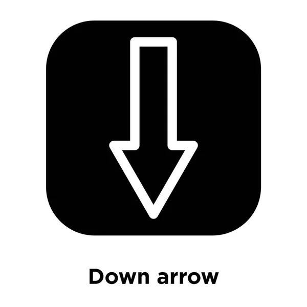 白い背景で隔離 矢印アイコンのベクターを透明の背景上矢印ダウンのロゴのコンセプトいっぱい黒い記号 — ストックベクタ