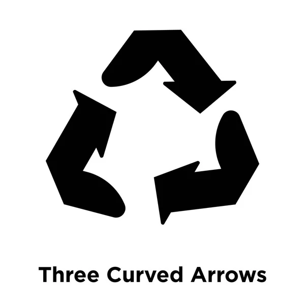 Три Изогнутые Стрелки Иконка Вектор Изолирован Белом Фоне Логотип Концепции — стоковый вектор