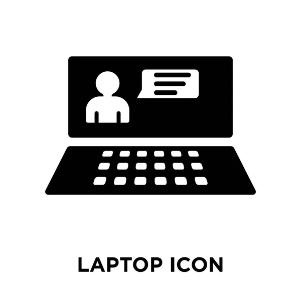 Laptop Pictogram Vector Geïsoleerd Een Witte Achtergrond Logo Concept Van — Stockvector