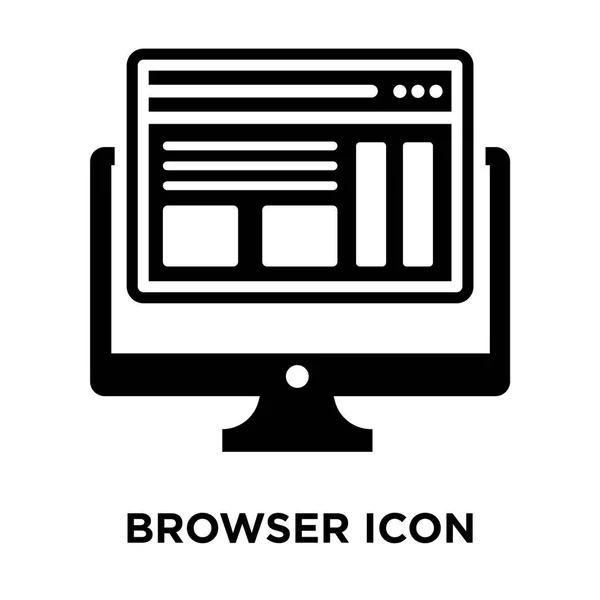 Browser Pictogram Vector Geïsoleerd Een Witte Achtergrond Logo Concept Van — Stockvector