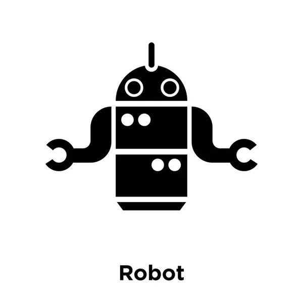 白い背景に 透明な背景にロボット看板のロゴのコンセプトに分離されたロボット アイコン ベクトルいっぱい黒い記号 — ストックベクタ