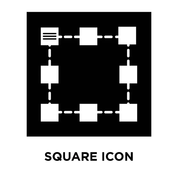 Quadratische Symbolvektor Isoliert Auf Weißem Hintergrund Logo Konzept Der Quadratischen — Stockvektor