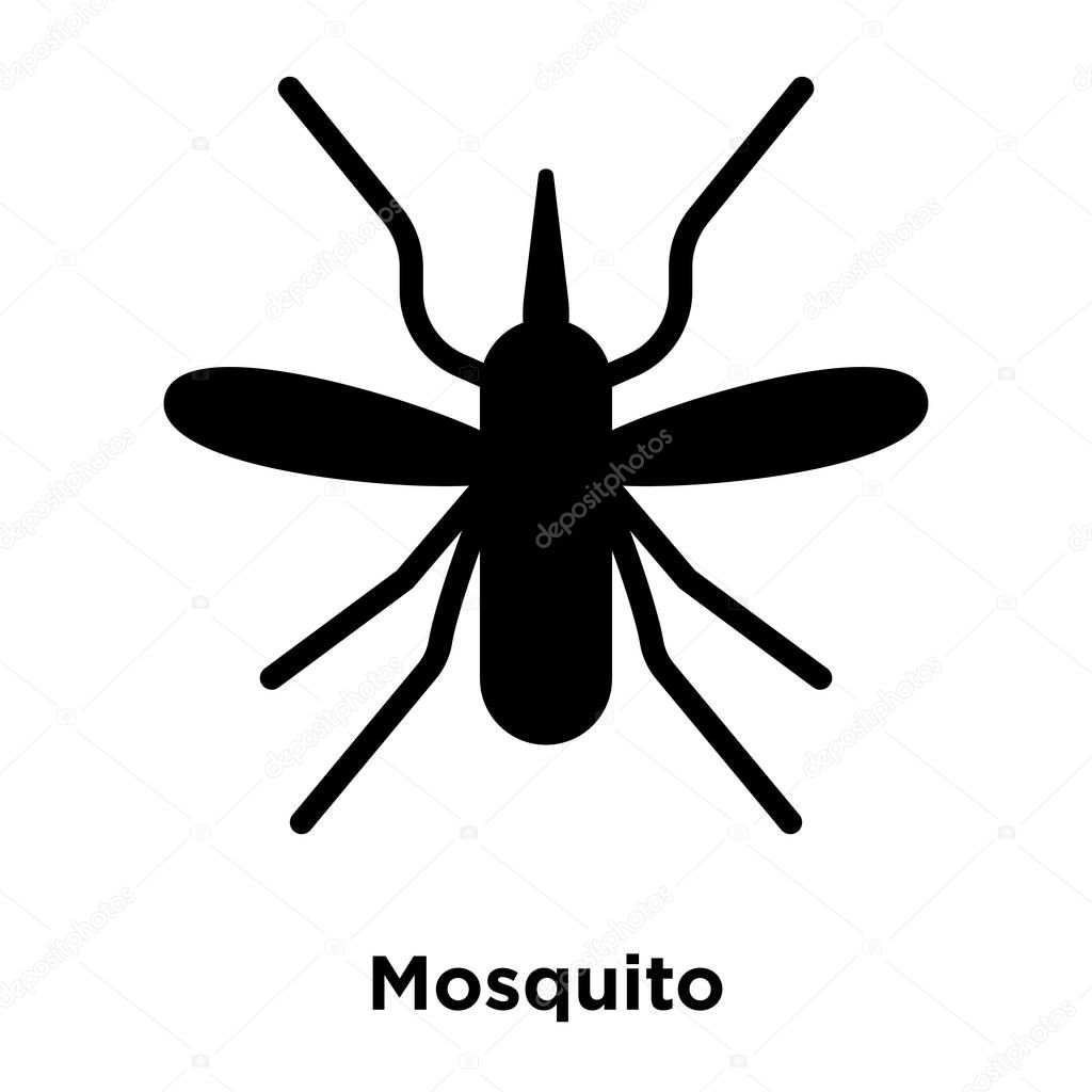 Mosquito icon vector isolated on white background, logo concept of Mosquito sign on transparent background, filled black symbol