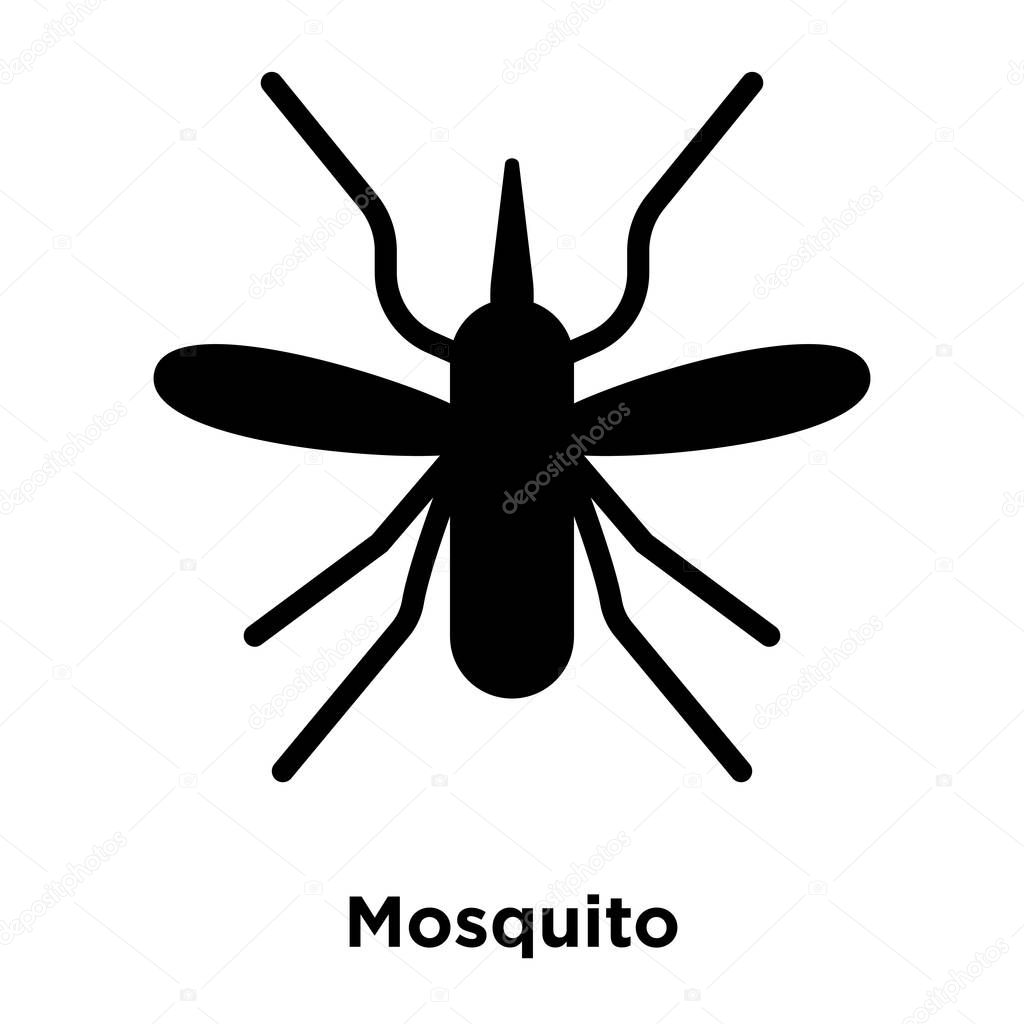 Mosquito icon vector isolated on white background, logo concept of Mosquito sign on transparent background, filled black symbol