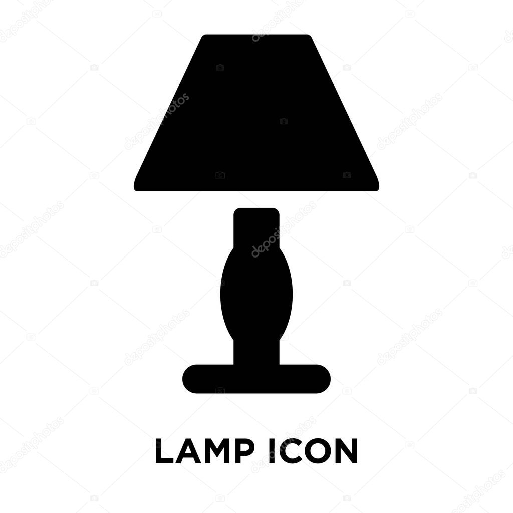 Lamp icon vector isolated on white background, logo concept of Lamp sign on transparent background, filled black symbol