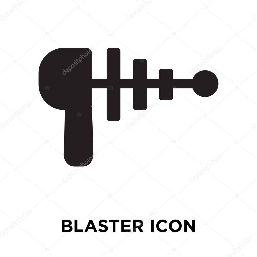 Blaster icon vector isolated on white background, logo concept of Blaster sign on transparent background, filled black symbol