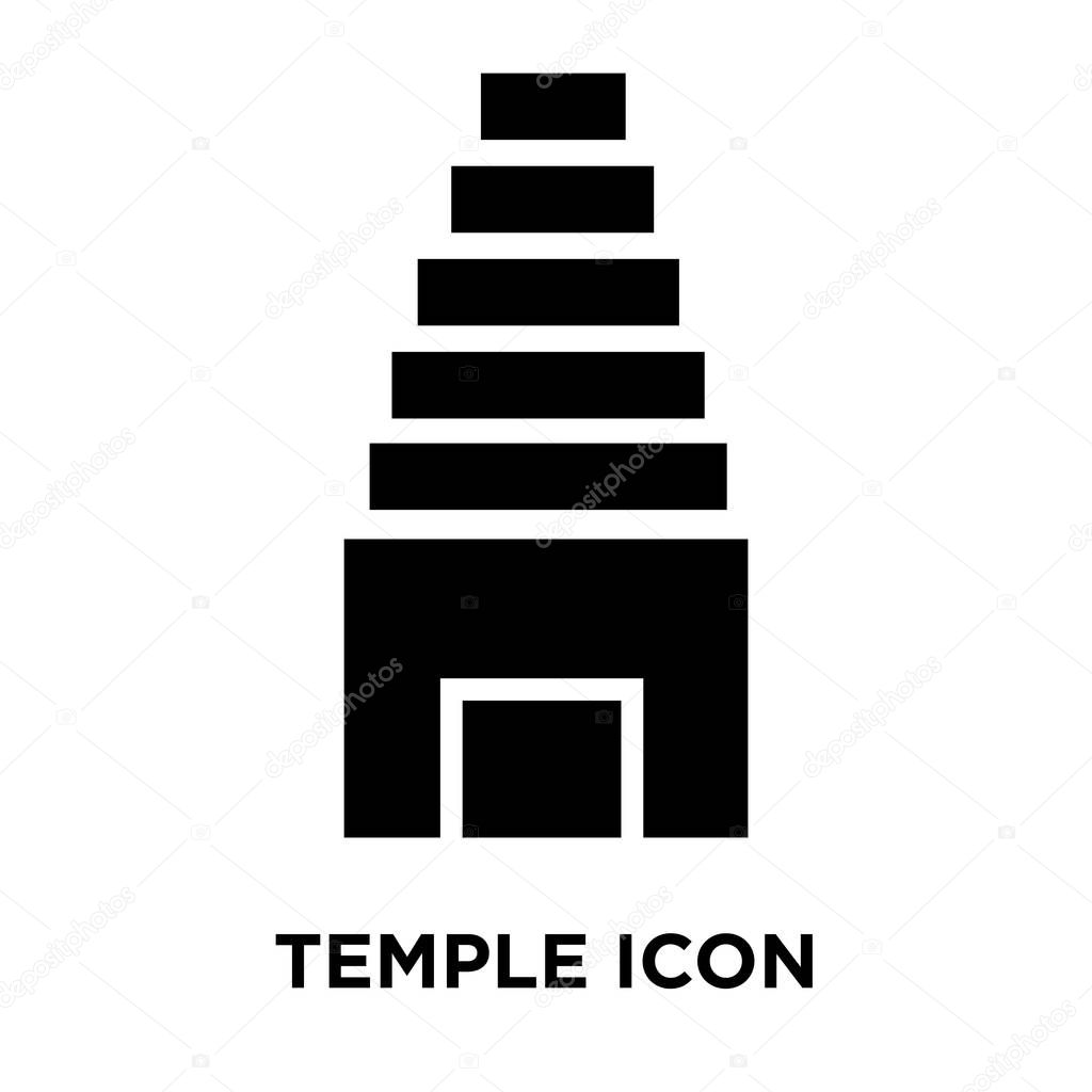 Temple icon vector isolated on white background, logo concept of Temple sign on transparent background, filled black symbol