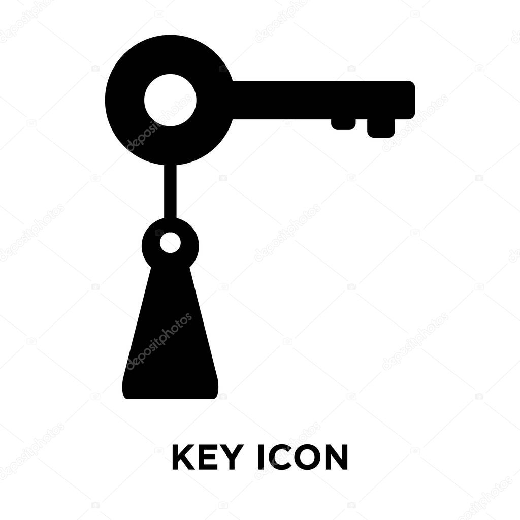 Key icon vector isolated on white background, logo concept of Key sign on transparent background, filled black symbol