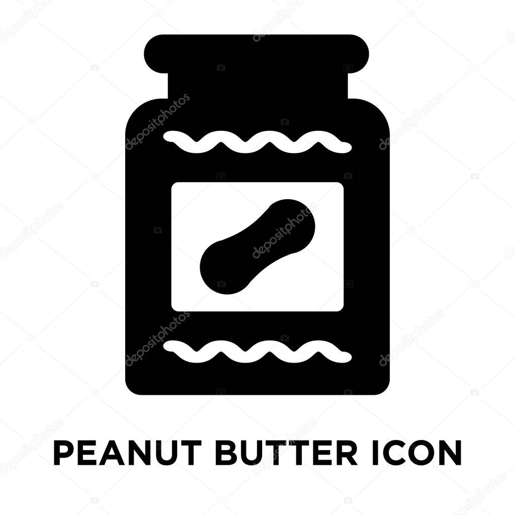 Peanut butter icon vector isolated on white background, logo concept of Peanut butter sign on transparent background, filled black symbol