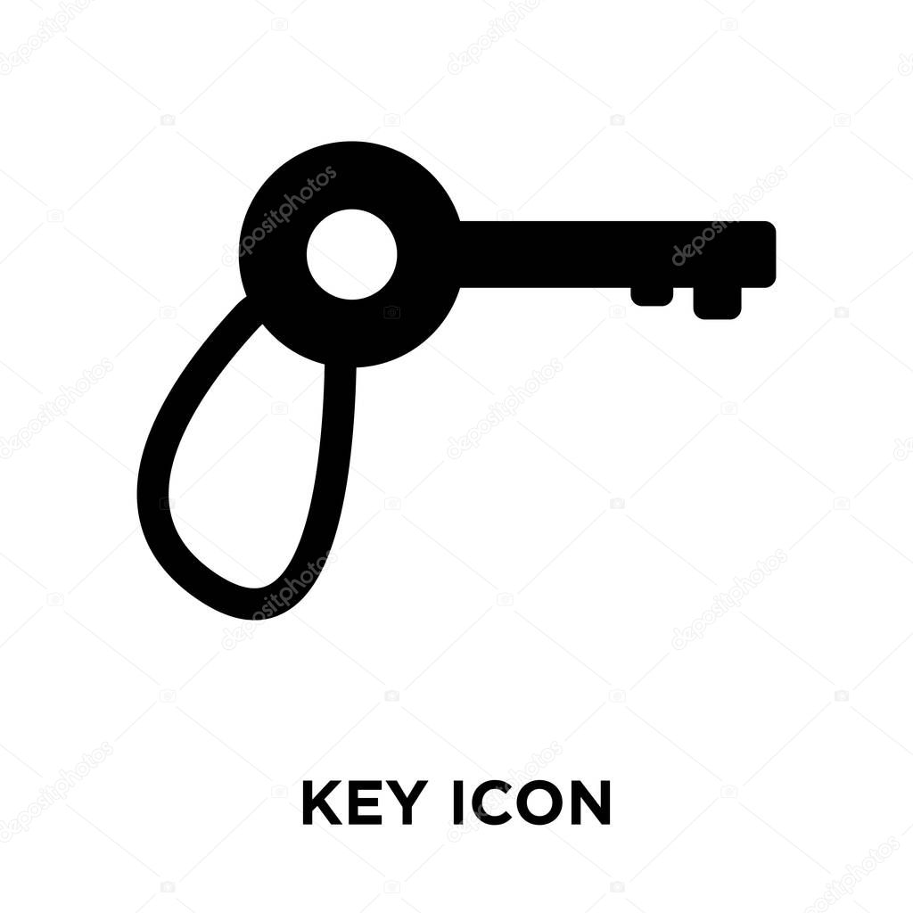 Key icon vector isolated on white background, logo concept of Key sign on transparent background, filled black symbol