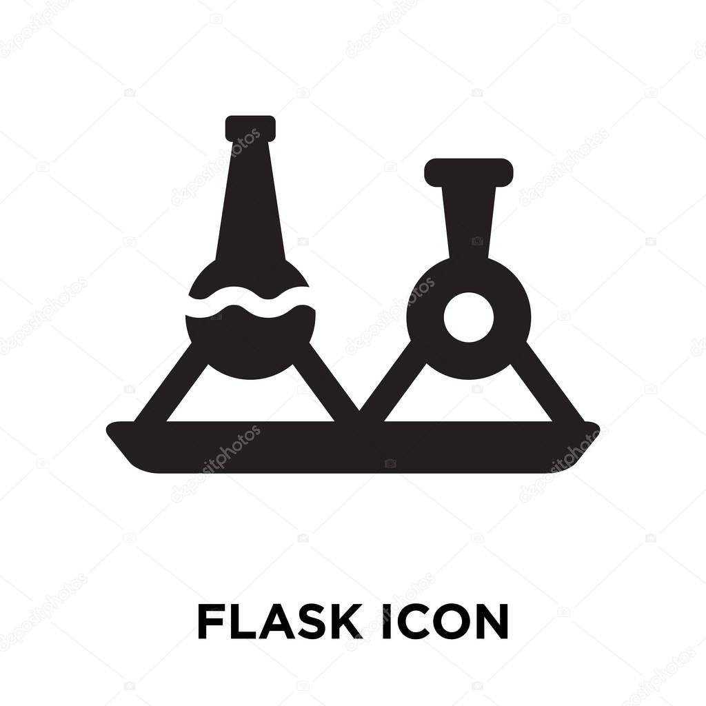 Flask icon vector isolated on white background, logo concept of Flask sign on transparent background, filled black symbol